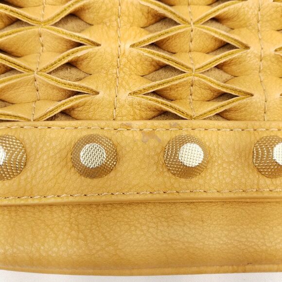 Izzy And Ali Cross Body Clutch Purse Vegan Leather Woven Studded Messenger Bag - Picture 6 of 9